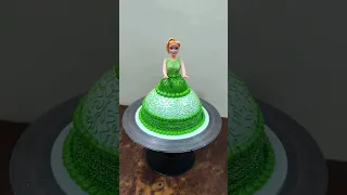 Green Color Doll Cake design #trending #shortvideo #viral #ytshorts