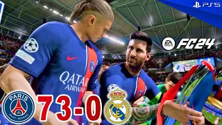 FC 24 - RONALDO , MESSI , NEYMAR , MBAPPE , HAALAND All Stars | PSG VS REAL MADRID l UCL FINAL | PS5