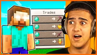 ماینکرفت اما هیروبراین ایتم های خفن ترید می کنه  | Minecraft , But Herobrine Trades OP Items