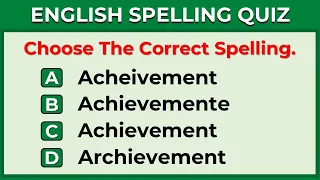 Spelling Quiz - Can You Score 25/25? | English Grammar Test  #Challenge 24