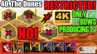 RESTRICTED 40: The Dunes - NO MARKETPLACE, GRANARY, ALE, MERCENARIES, ENGINEERS - Crusader HD 4K