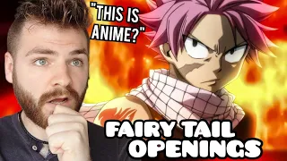First Time Reacting to "FAIRY TAIL Openings (1-13)" | Non Anime Fan!