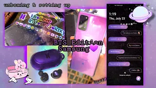 💜*FINALLY* Unboxing and setting up my BTS Edition Samsung Galaxy S20+ 5G and Buds+ 💜