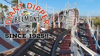 HISTORIC 1925 Giant Dipper | 4K Front & Back Row POV | Belmont Park - San Diego