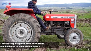 Çim Bağlamış Tarla Sürümü Massey Ferguson 240 s 09 nisan 2024
