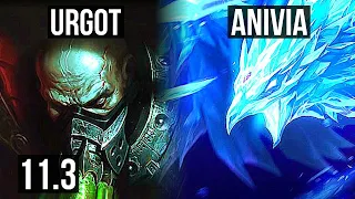 URGOT vs ANIVIA (TOP) | 5/1/8, Rank 7 Urgot, 400+ games | EUW Challenger | v11.3