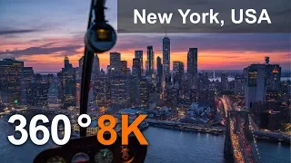 New York, USA. City of Skyscrapers. 360 8K aerial video