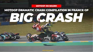 Dramatic Rossi Crash in MotoGP Compilation France GP 2024