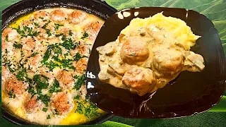 Вкусно и не дорого, куриные митболы в луково - грибном соусе. most popular recipes on youtube