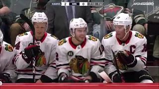 Dominik Kahun scores his first career NHl goal after another great feed from Toews - 10/11/18