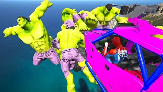 GTA 5 Water Ragdolls | SPIDERMAN vs HULK Jumps/Fails ep.17 (Euphoria physics | Funny Moments)