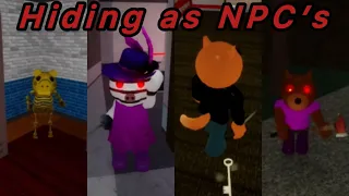 Hiding As NPC’s in Roblox Piggy.