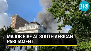 Massive blaze at South African Parliament in Cape Town: Roof collapses, firefighters on spot