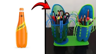 How to make cute pencil box from waste bottle || DIY pencil box with water bottle