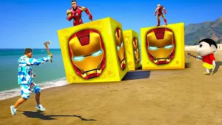 Opening Biggest "IRON MAN" Lucky Boxes With Shinchan & Franklin in GTA5 | GTA5 Mods