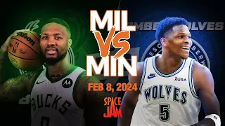 Milwaukee Bucks vs Minnesota Timberwolves Full Game FEB 8, 2024 Highlights | NBA Season