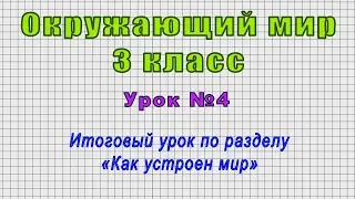 Окружающий мир 3 класс (Урок№4 - Итоговый урок по разделу «Как устроен мир»)