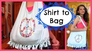 Shirt to Bag DIY | No sew | Sarah A