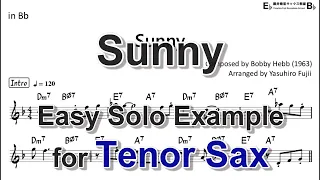 Sunny - Easy Solo Example for Tenor Sax