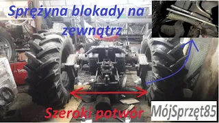 Sprężyna blokady na zewnątrz i składanie tyłu w Ursusie c360 4x4 turbo.