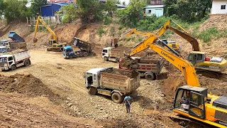 Latest Update: Great Team-Work of Heavy Machine Build a Canal, Bulldozer, Excavators and Trucks