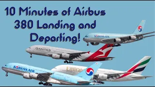 10 minutes, plane spotting Airbus 380's Departures and Landings!