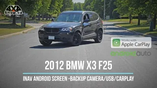 INAV 10.25" Android screen pop out BMW X3 F25 backup camera Apple CarPlay Android auto