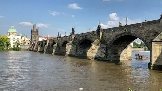 Just Charles Bridge, the Vltava River, Old Town Bridge Tower, and the Church of St Francis Seraph