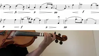 Dvorak Romantic pieces violin tutorial/sheet music/close up/accompaniment/performance tempo