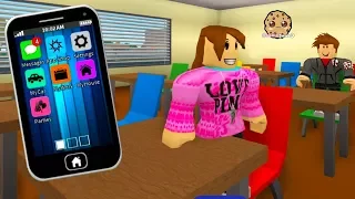 Texting Phone & Ghost In School ? RoCitizens Cookie Swirl C Plays Roblox Game Video