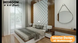 Elegant Bedroom Interior Design | 11x11 feet  #bedroomdesign #interiordesign #bedroom #bedroomdecor