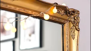 DIY Parisian Gold Mirror Makeover | how to  build a frame and paint it gold | Ornate/Baroque Mirror