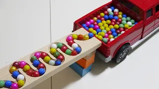 Marble Run Race  ☆ HABA Slope, Dump Truck & Garbage Truck # 15