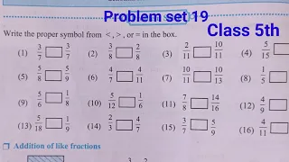 Problem set 19 class 5th maths | Fractions