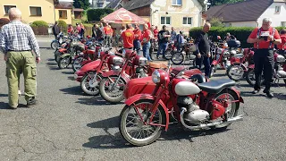 Postřekov u Domažlic 24.6. 2023 - sraz přátel motocyklů JAWA a ČZ - odjezd na spanilou jízdu + foto.