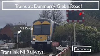 *Dodgy Alarm* Trains at: Dunmurry Glebe Road Level Crossing (Belfast) + New Intro!
