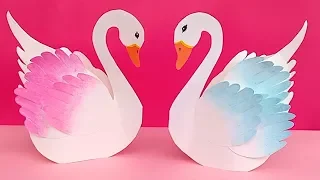 DIY paper crafts for kids Paper swan/how to make swan paper/Easy paper birds