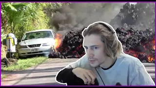 xQc Reacts to Lava Devours An Entire Car - Daily dose of interner (with chat)
