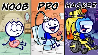 Max Occupied His RADIOACTIVE Toilet - NOOB vs PRO vs HACKER Pencilanimation Funny Animated Film