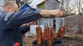 ВСЕГДА так просто И БЕЗ ЗАМОРОЧЕК КОПТИМ САЛО и МЯСО 😛коптильня СВОИМИ Руками из СТАРОЙ БОЧКИ