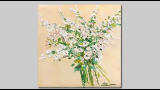 Abstract Acrylic White  Flower Bouquet