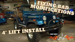 Fixing Bad Modifications & Jeep CJ5 4" Lift Installation - Stacey David's Gearz S15 E2