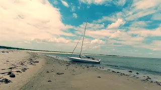 Sailing a small sail boat Chesapeake Bay