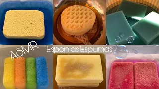 ASMR Compilation Satisfying Sponges Squeezing 🧽💕🧼 (12 Vídeos) Apertando Esponjas