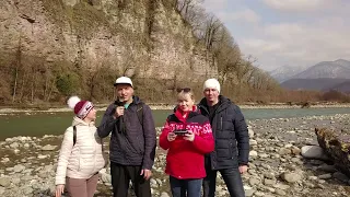 Аэросъемка в Сочи: село Солохаул, река Шахэ,  пляж Дагомыс, монастырь и церковь