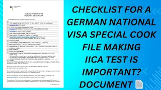 Germany Cook visa Documentation and process / checklist /Iica / speciality cook