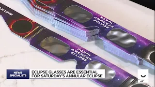 Eclipse glasses are essential for Saturday's annular eclipse