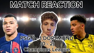 DORTMUND BEAT PSG TO REACH CHAMPIONS LEAGUE FINAL! PSG 0 - 1 ( 0 - 2) DORTMUND | MATCH REACTION