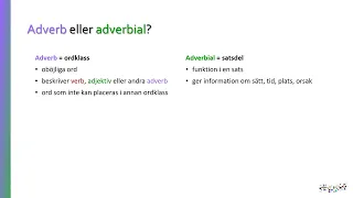 Skillnad mellan adverb och adverbial