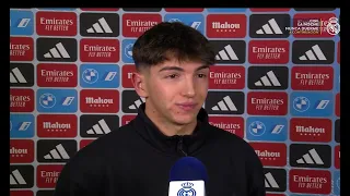 Análisis y entrevista a Mario Martín en R. Madrid TV el día de su debut en un derbi de Copa, 26-1-23